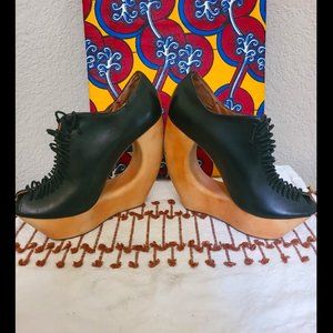 Jeffrey Campbell wooden heel sandals